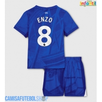 Camisa de time de futebol Chelsea Enzo Fernandez #8 Replicas 1º Equipamento Infantil 2025-26 Manga Curta (+ Calças curtas)